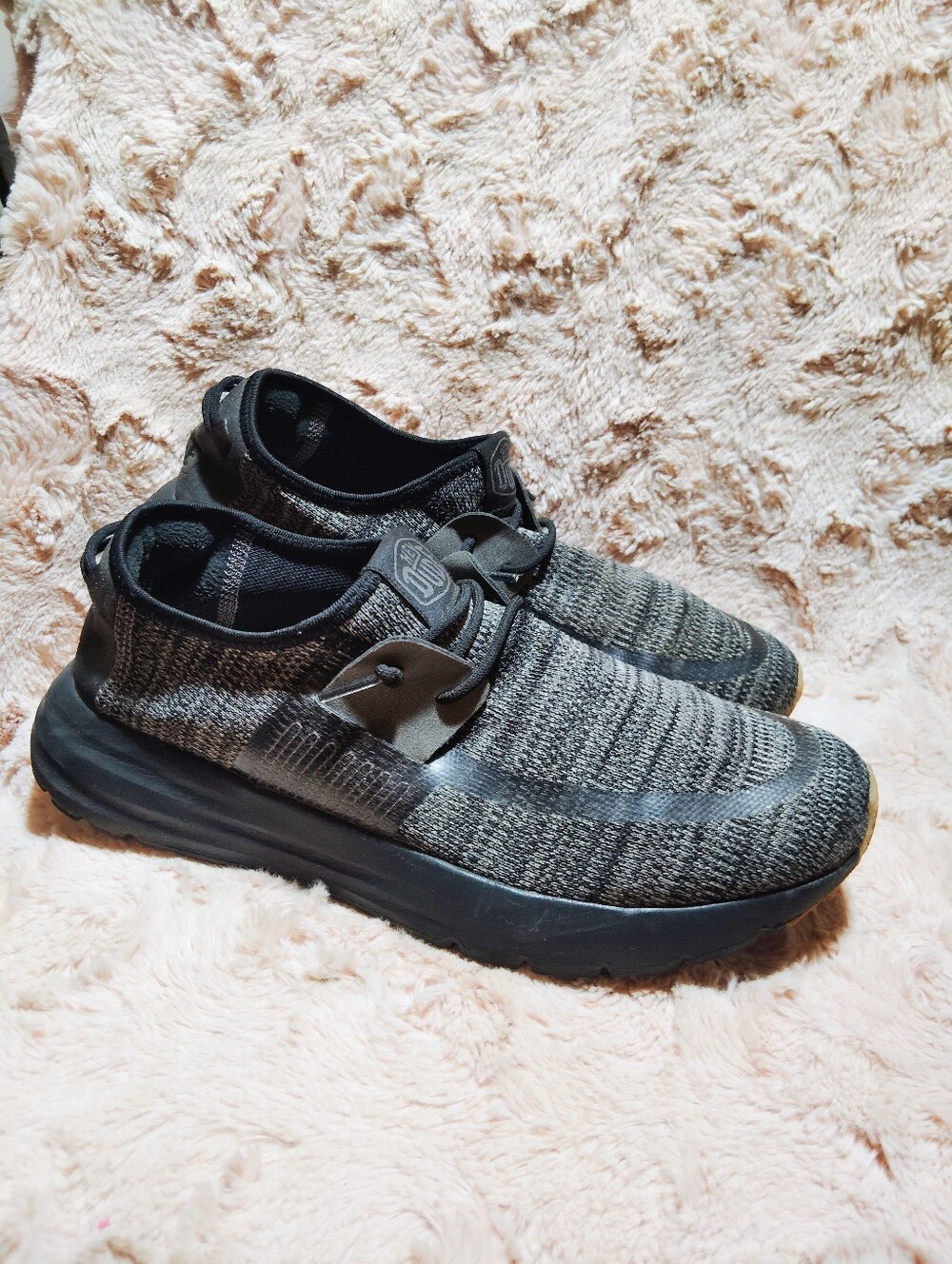 Hey Dude, Sirocco Black Night Men's Slip-On Knit Sneakers. Size 11
